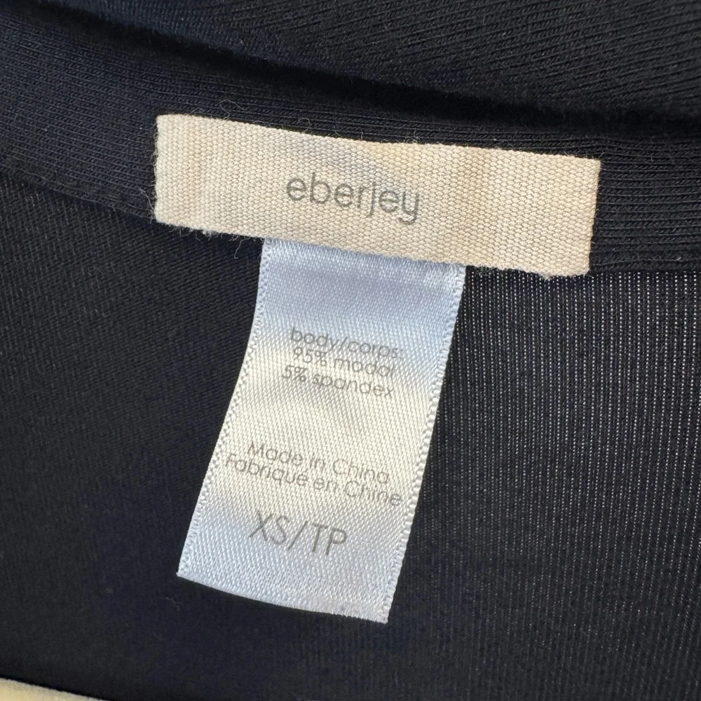 Eberjey Gisele Long Sleeve Sleep Shirt Navy Blue Modal Spandex XS Buttery Soft